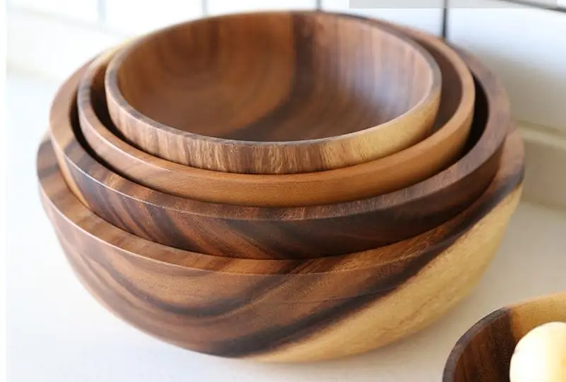 Savorykitchen™ Natural Wooden Basic Bowls