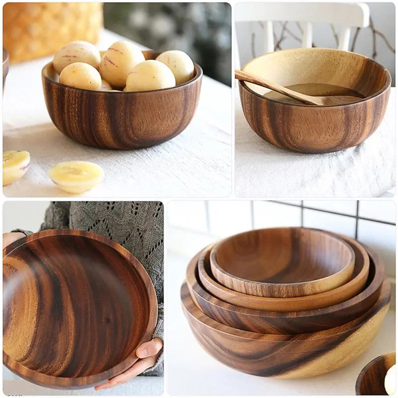 Savorykitchen™ Natural Wooden Basic Bowls