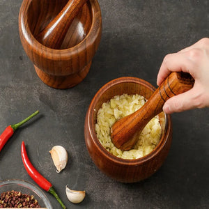 Savorykitchen™ Wood Mortar & Pestle